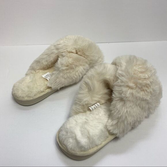 Cozy Girl Crossband Cream Slippers Super Soft New - Picture 2 of 6